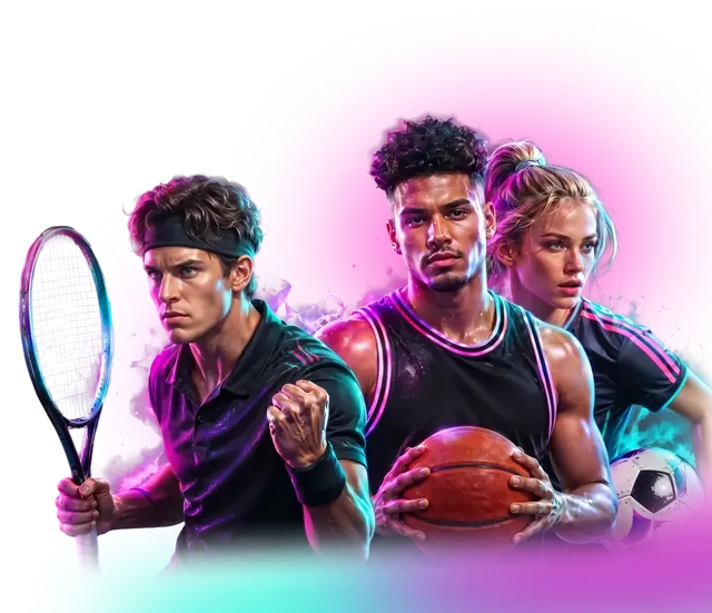 LuckyBoom sport met voetballer en tennisser